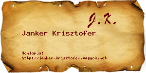 Janker Krisztofer névjegykártya